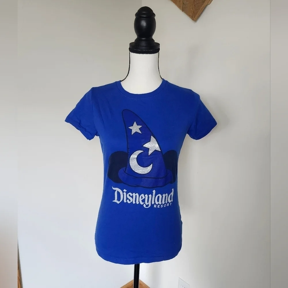 Disneyland Resort Blue And Glitter Mickey Mouse Sorcerer Hat T-Shirt - Picture 1 of 5